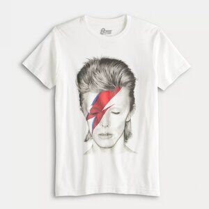 David Bowie Aladdin Sane Lightning Bolt Graphic Tee White Men's (XXL)